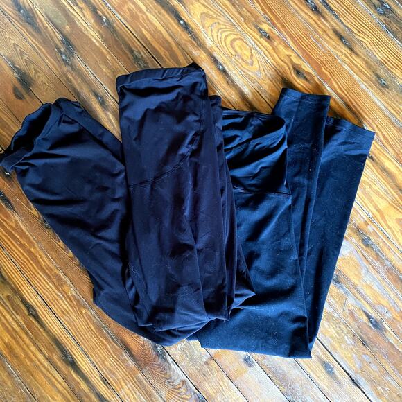 3 Pairs of Black Maternity Leggings size Large - Picture 1 of 4